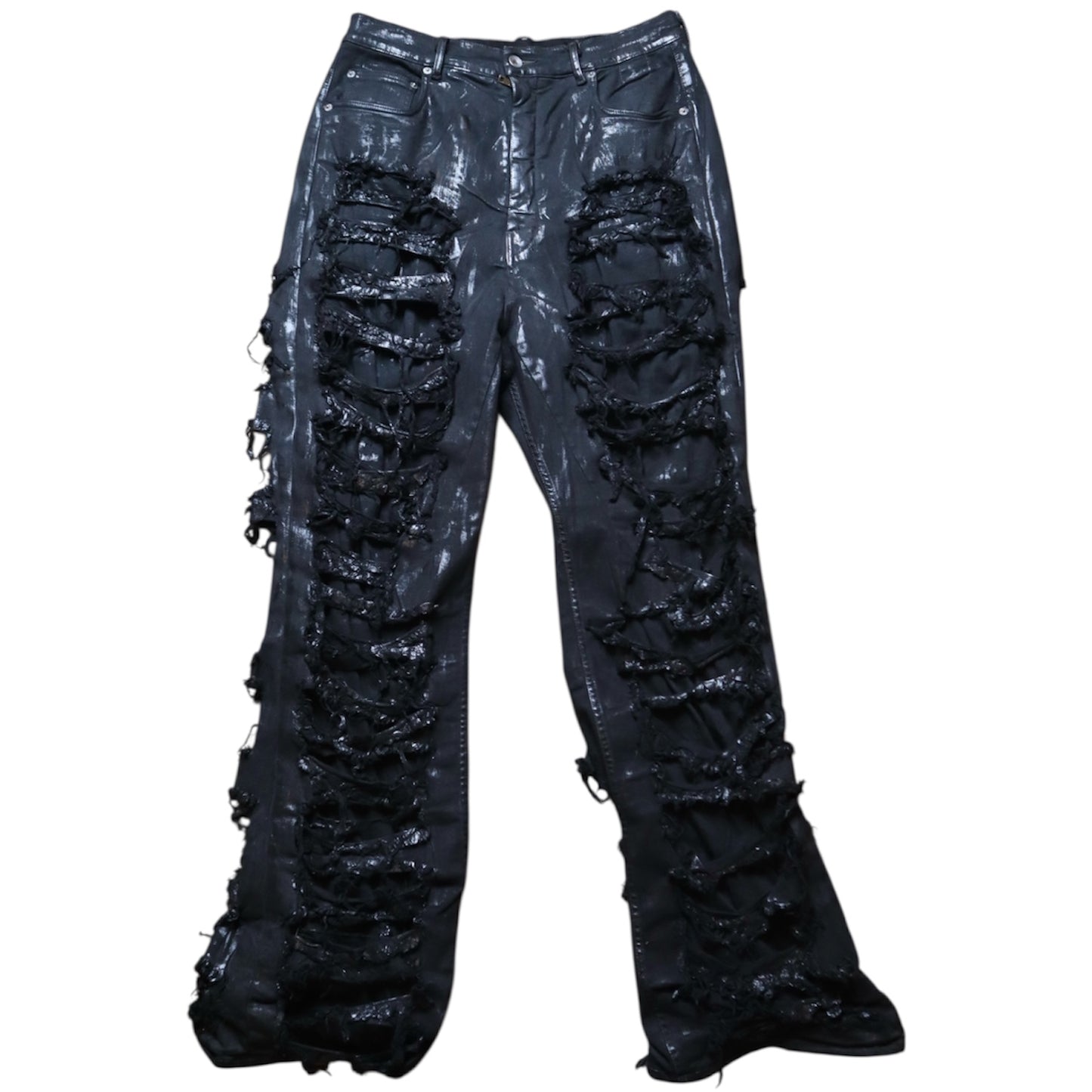 Rick Owens Geth Distressed Metallic Jeans