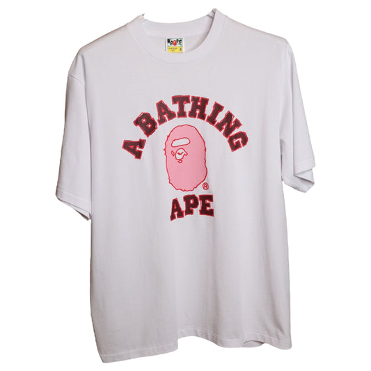 Bape Drawn Logo White/Pink Tee