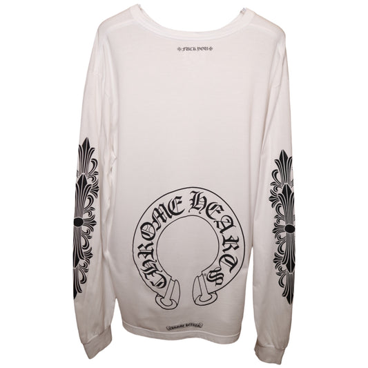 CH Horseshoe  White LS Tee