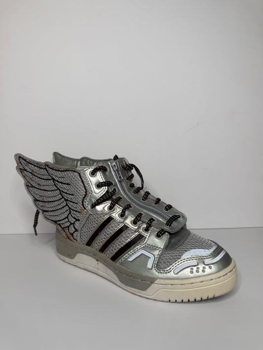Jeremy Scott Wing 2.0 Metallic Silver Sneakers