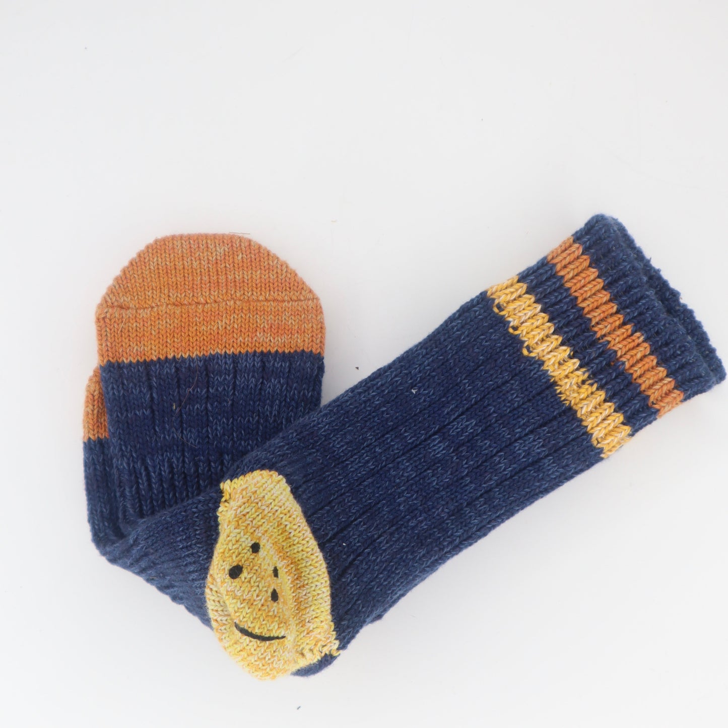 Kapital Smiley Heel Socks - Blue
