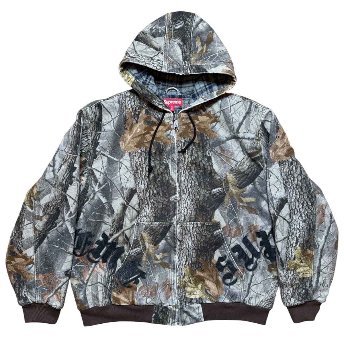 Supreme Leather Appliqué Camo Work Jacket