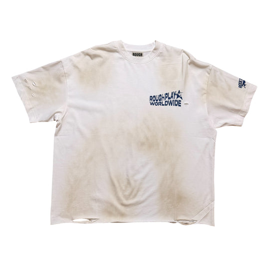 Roughplay Vintage Side Logo Tan/Navy Tee