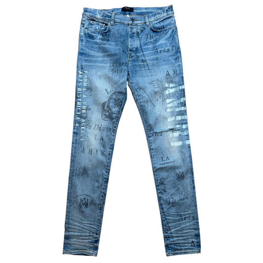 Amiri Military Stencil Jeans Clay Indigo