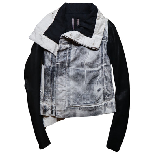Rick Owens 2000s Leather Denim Jacket