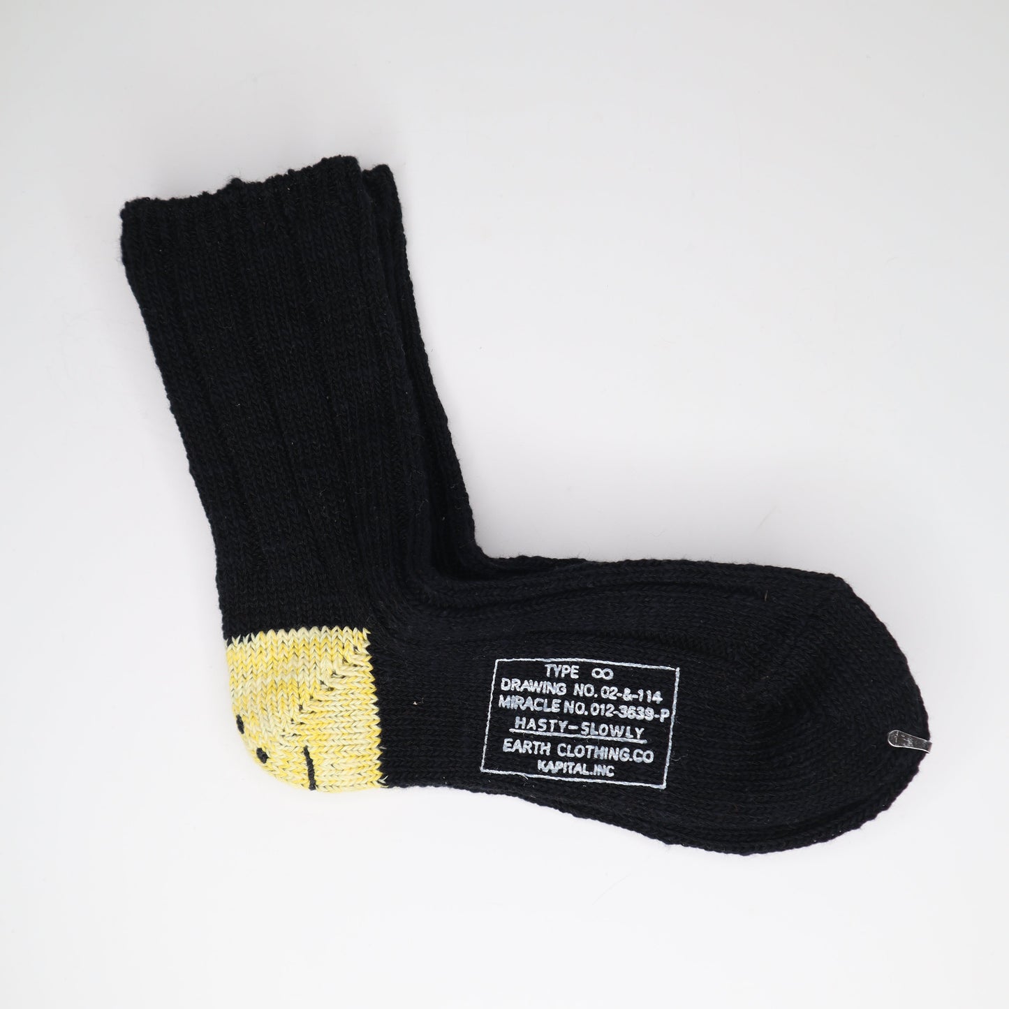 Kapital Smiley Heel Socks - Black