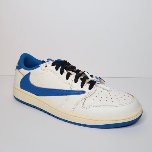 Jordan 1 Low Travis Scott X Fragment 'Sail Military Blue'