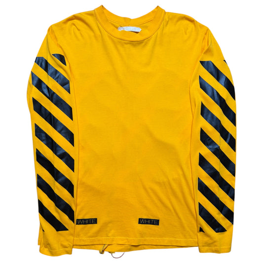 Off-White Virgil 13 Stripe Print Yellow LS