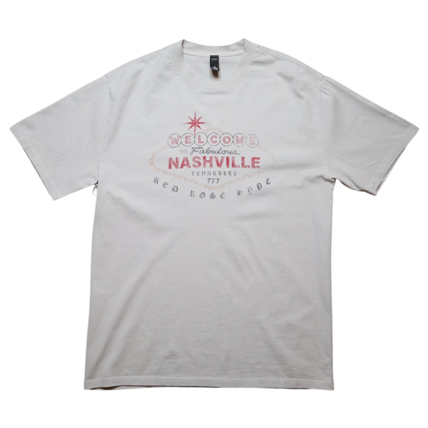 Red Rose 7th Year Anniversary Tee - Faded Bone