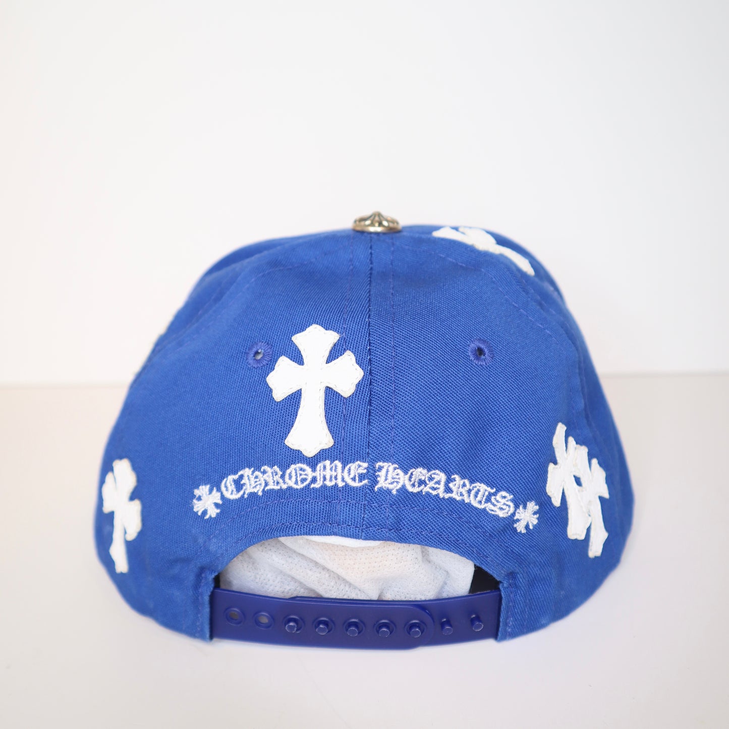CH Leather Cross Patch Blue Hat