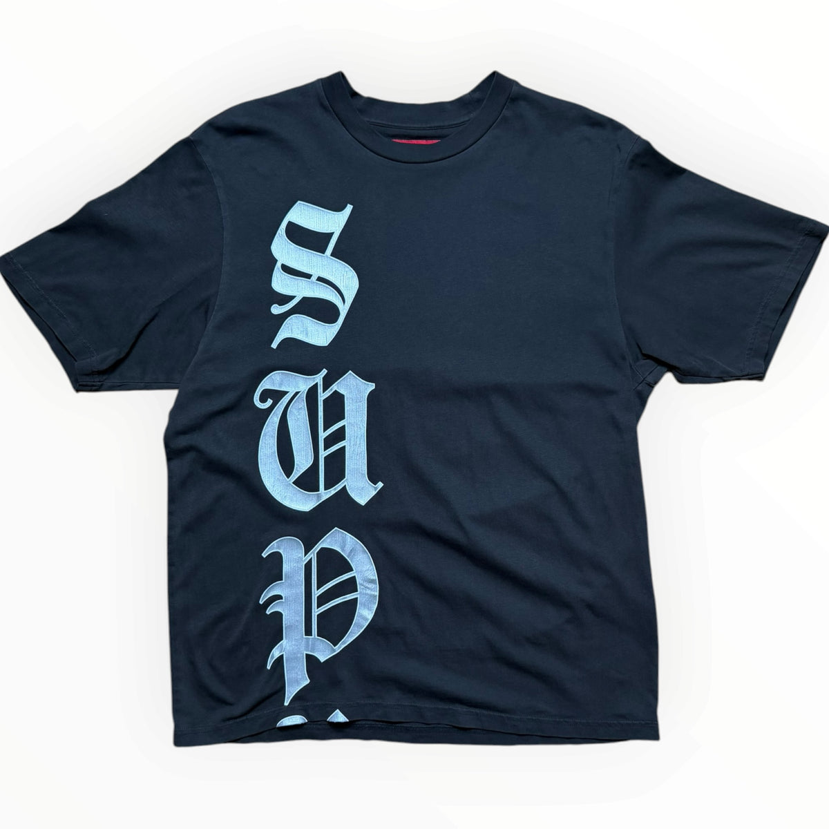 Supreme Cracked Vertical Logo Tee Black