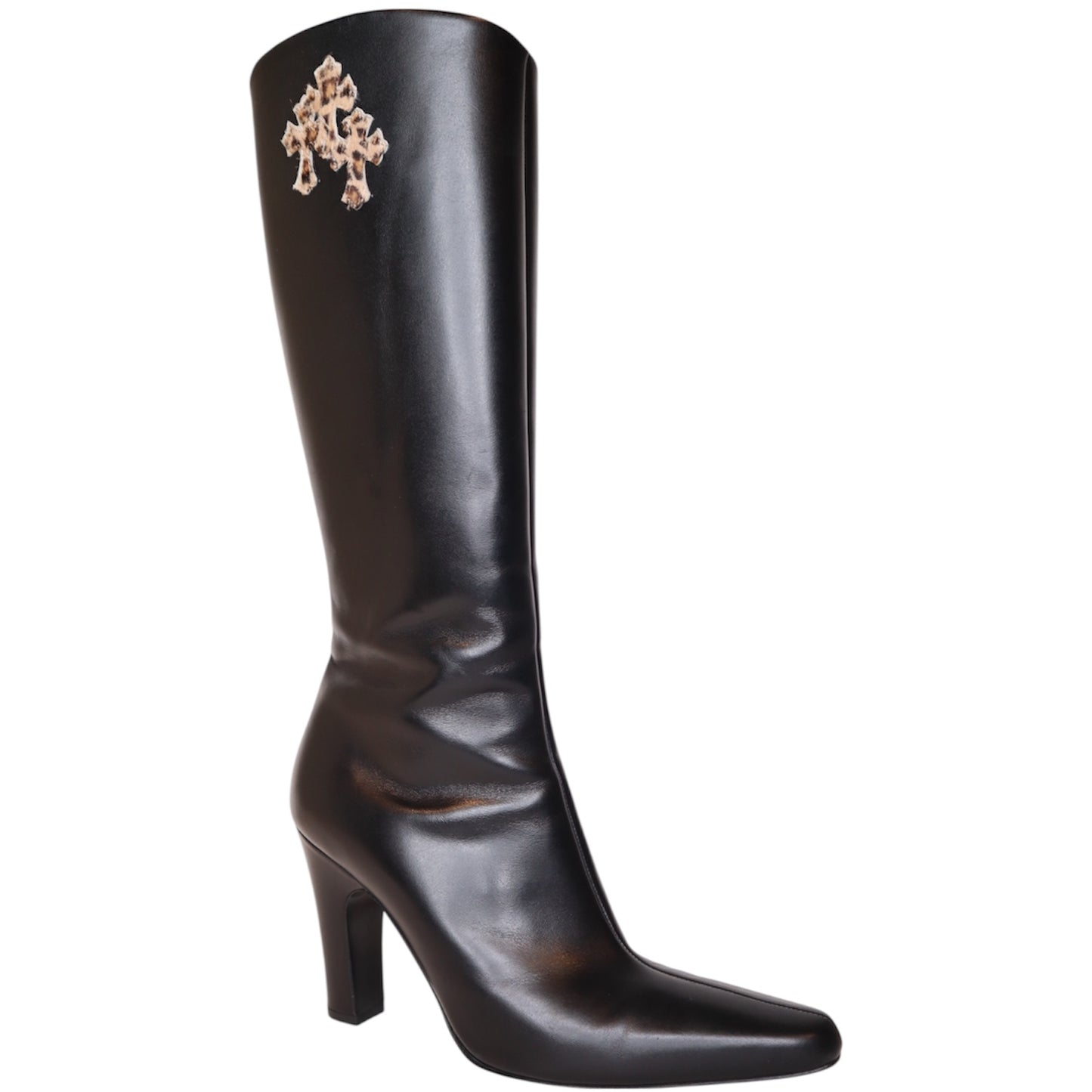 CH Leather Cheetah Patch Boots