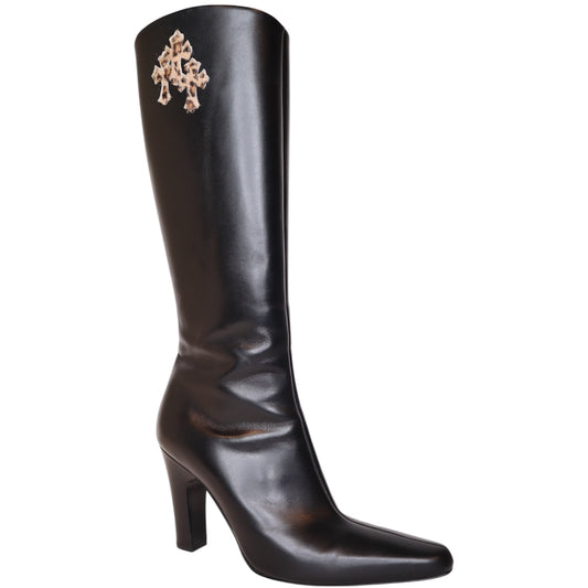 CH Leather Cheetah Patch Boots