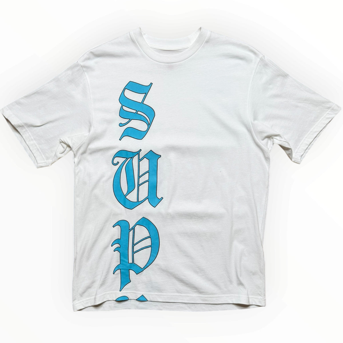 Supreme Cracked Vertical Logo Tee White