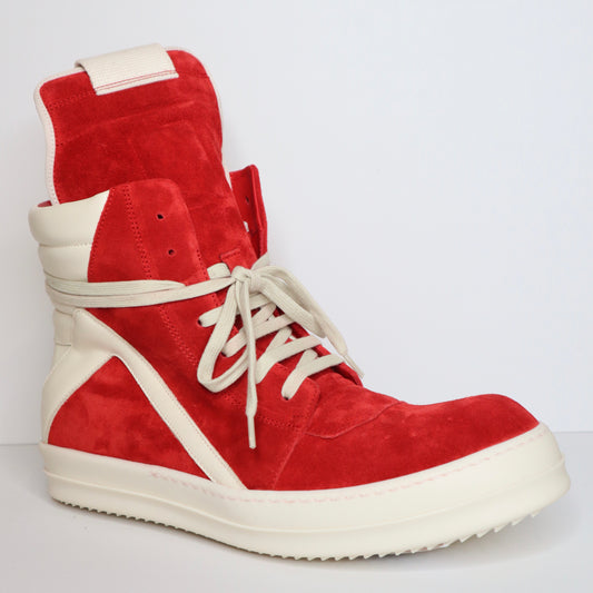 Rick Owens SS26 Carnilian Red Temple Suede Geodude