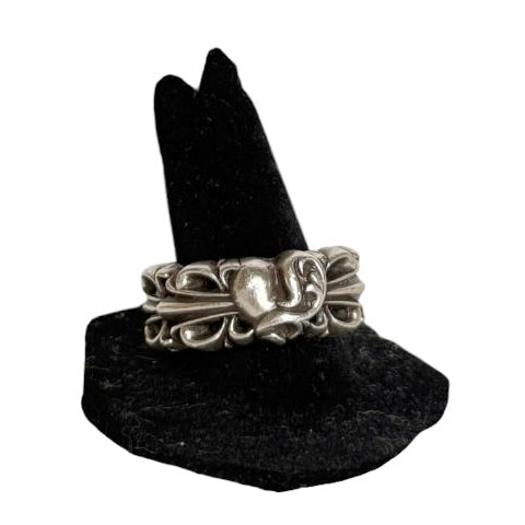 CH .925 Heart Double Floral Ring