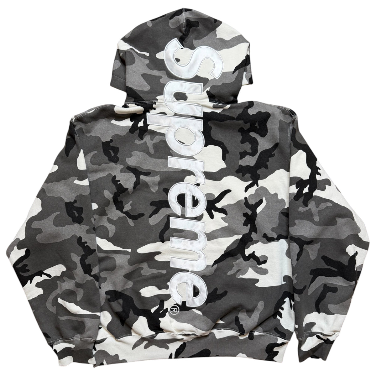 Supreme Satin Appliqué Snow Camo Hoodie