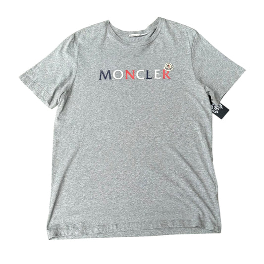 Moncler Logo Print Grey Tee