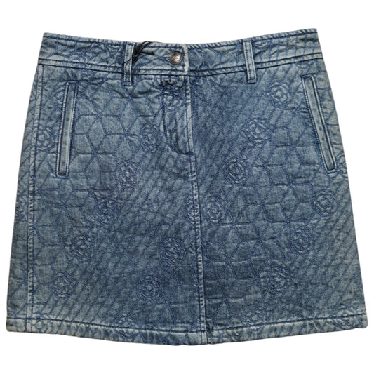 Chanel Quilted Denim Skirt