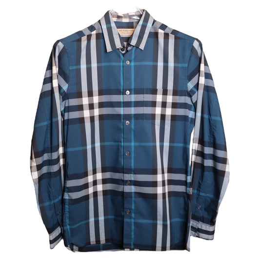 Burberry Plaid Button Up Blue