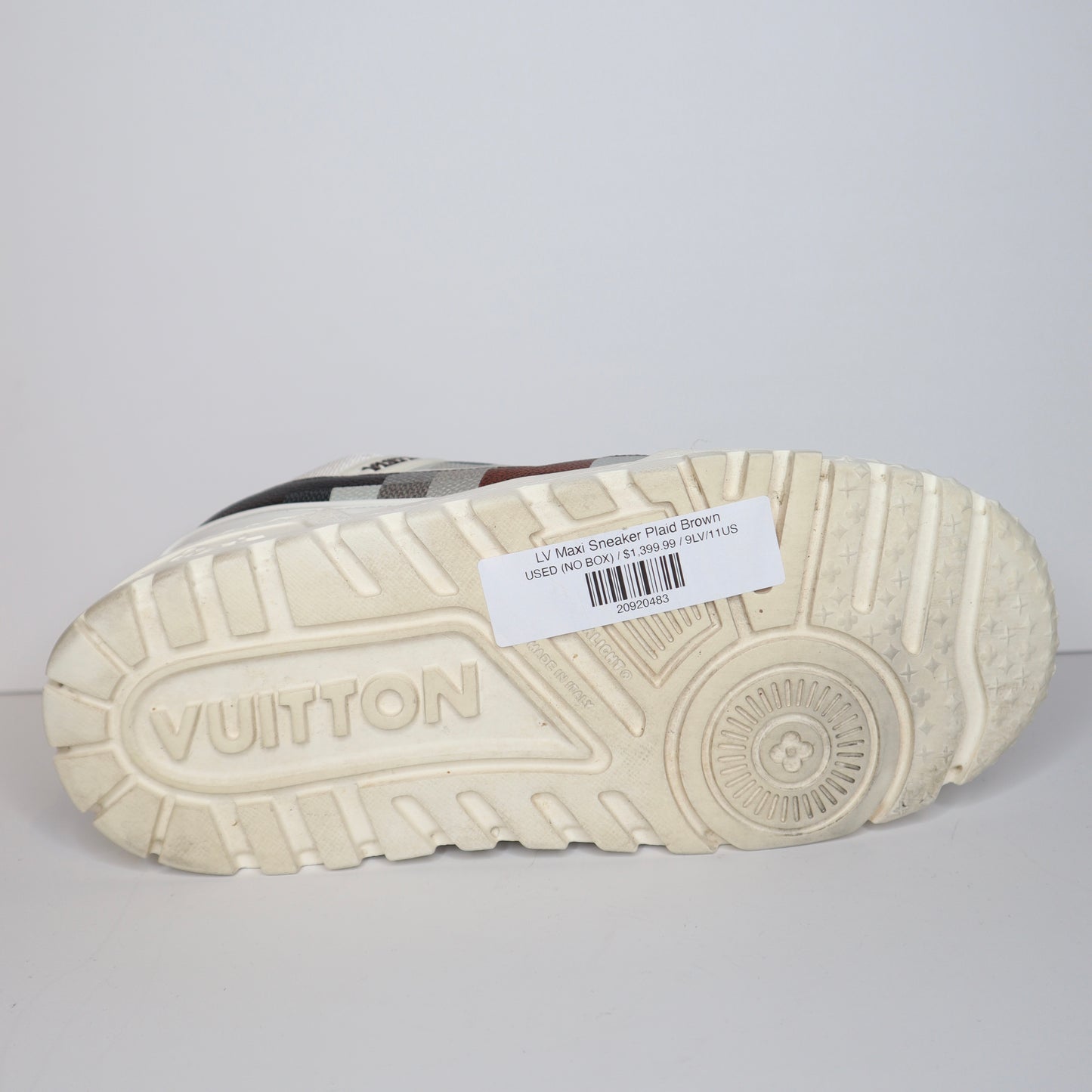 L V Maxi Sneaker Plaid Brown