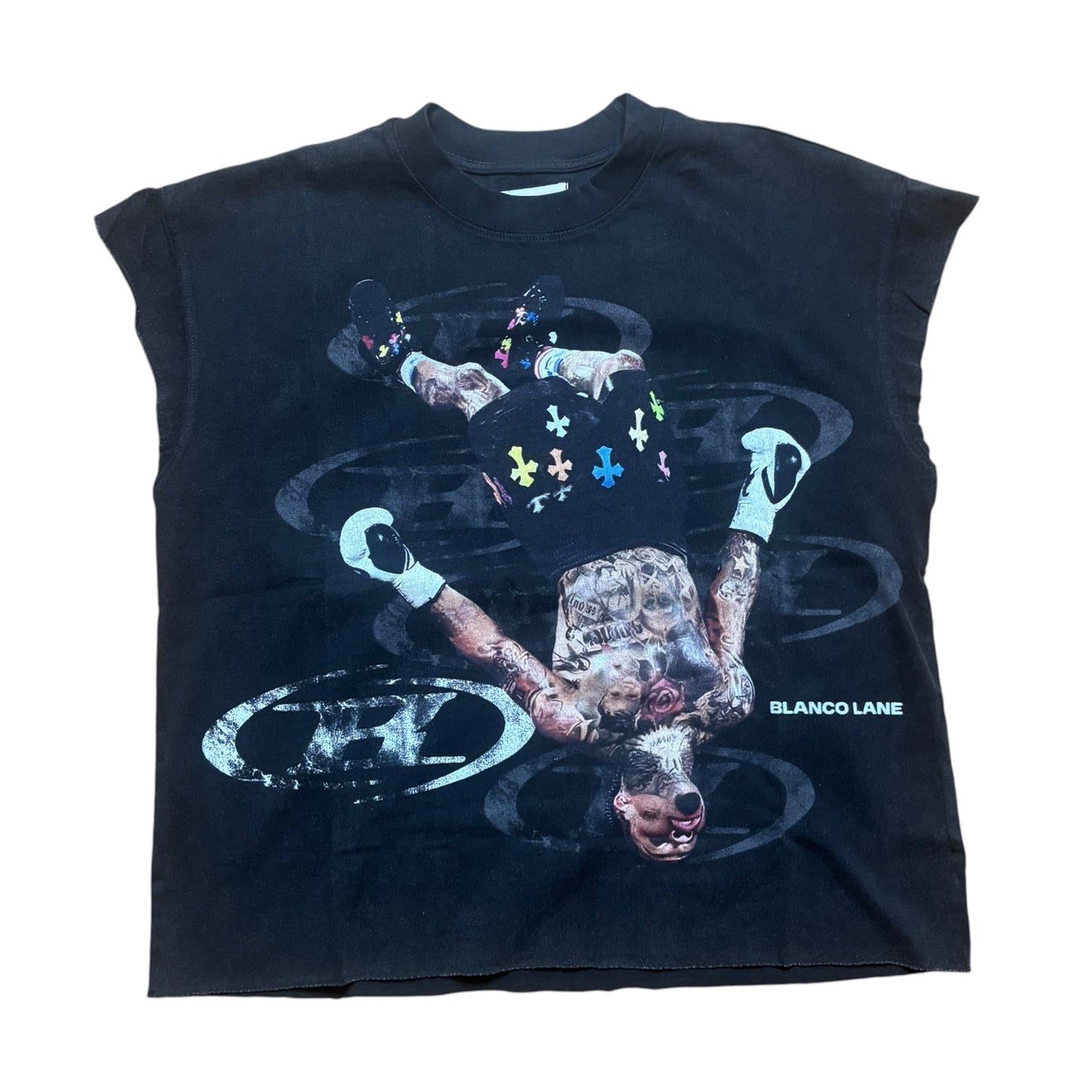 Blanco Lane Tank Davis Blk Cut Off Tee