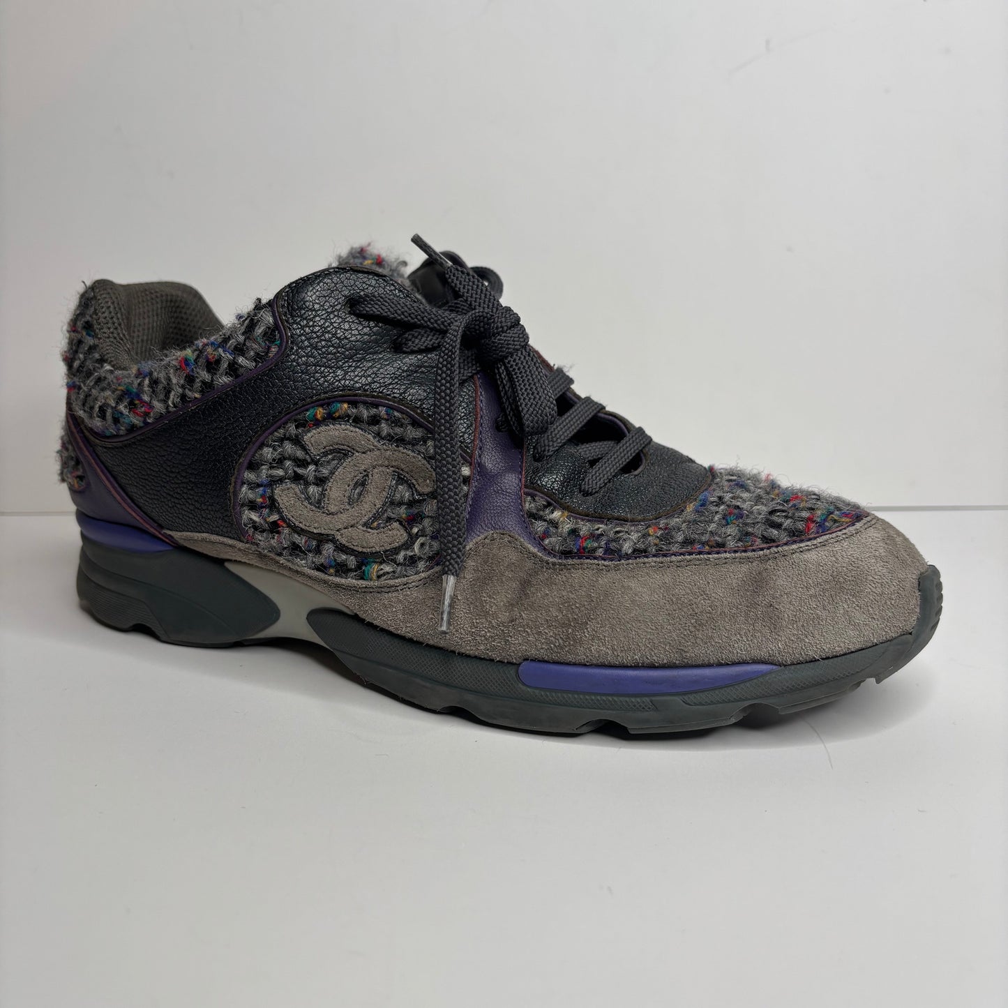 Chanel Tweed CC Trainer Sneaker (No Box)