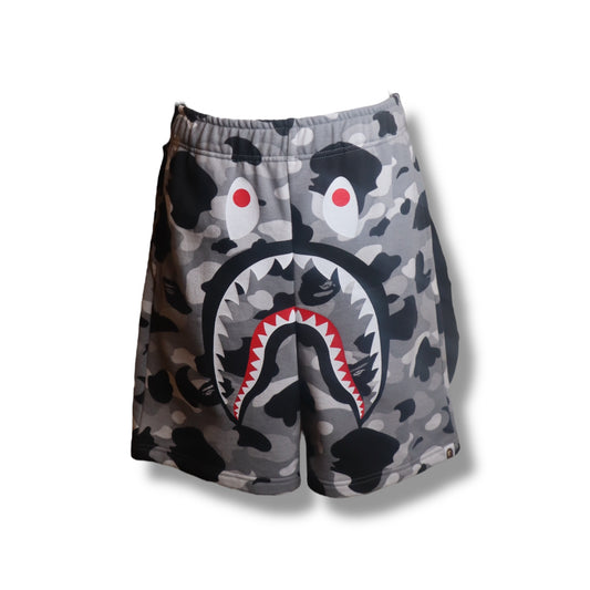 Bape Grey Camo Shark Sweatshorts