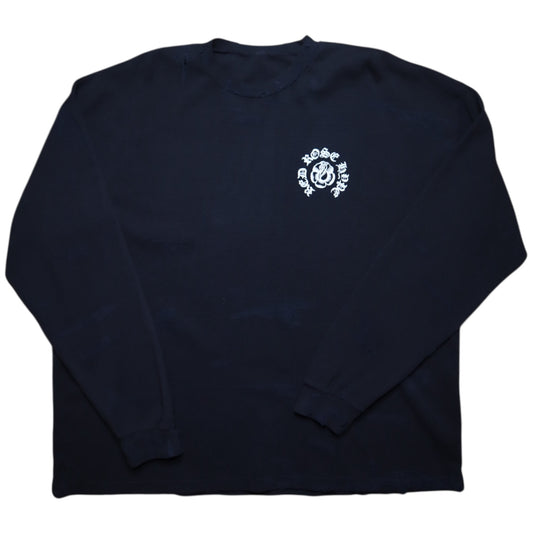 Red Rose Thermal Black Tee (Distressed)