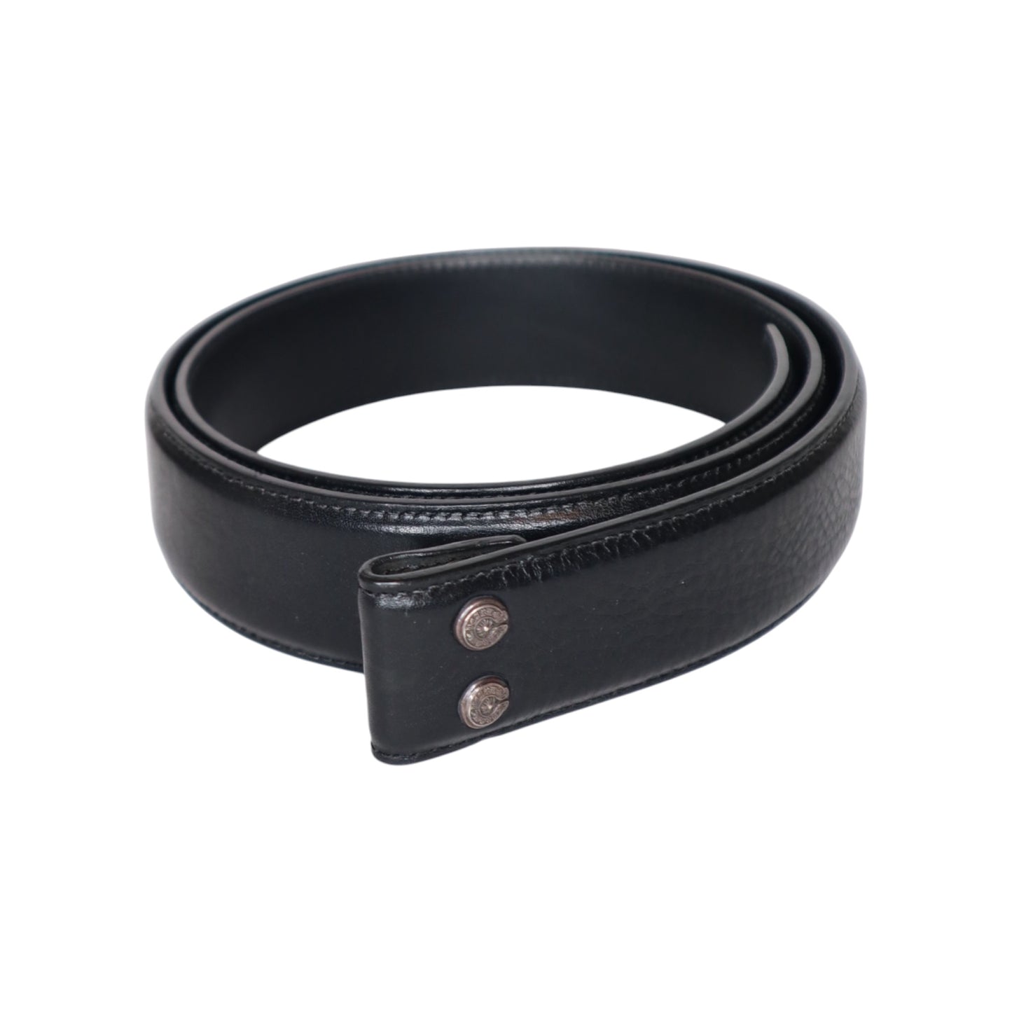 CH Black Leather Belt Strap 2”