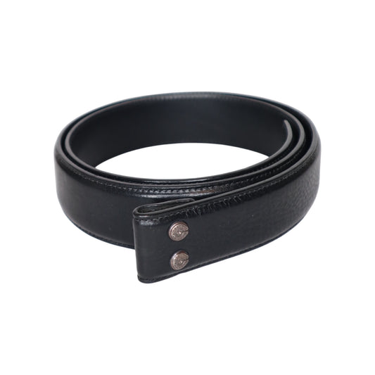 CH Black Leather Belt Strap 2”