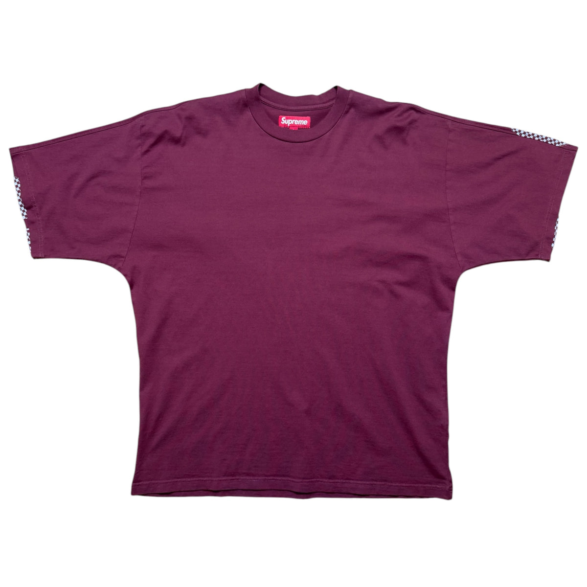 Supreme Checker Intarsia Burgundy Tee