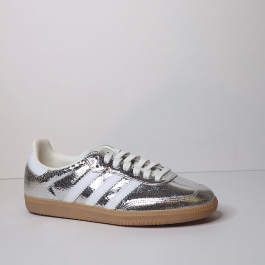 Adidas Samba OG Silver Metallic Cracked Leather