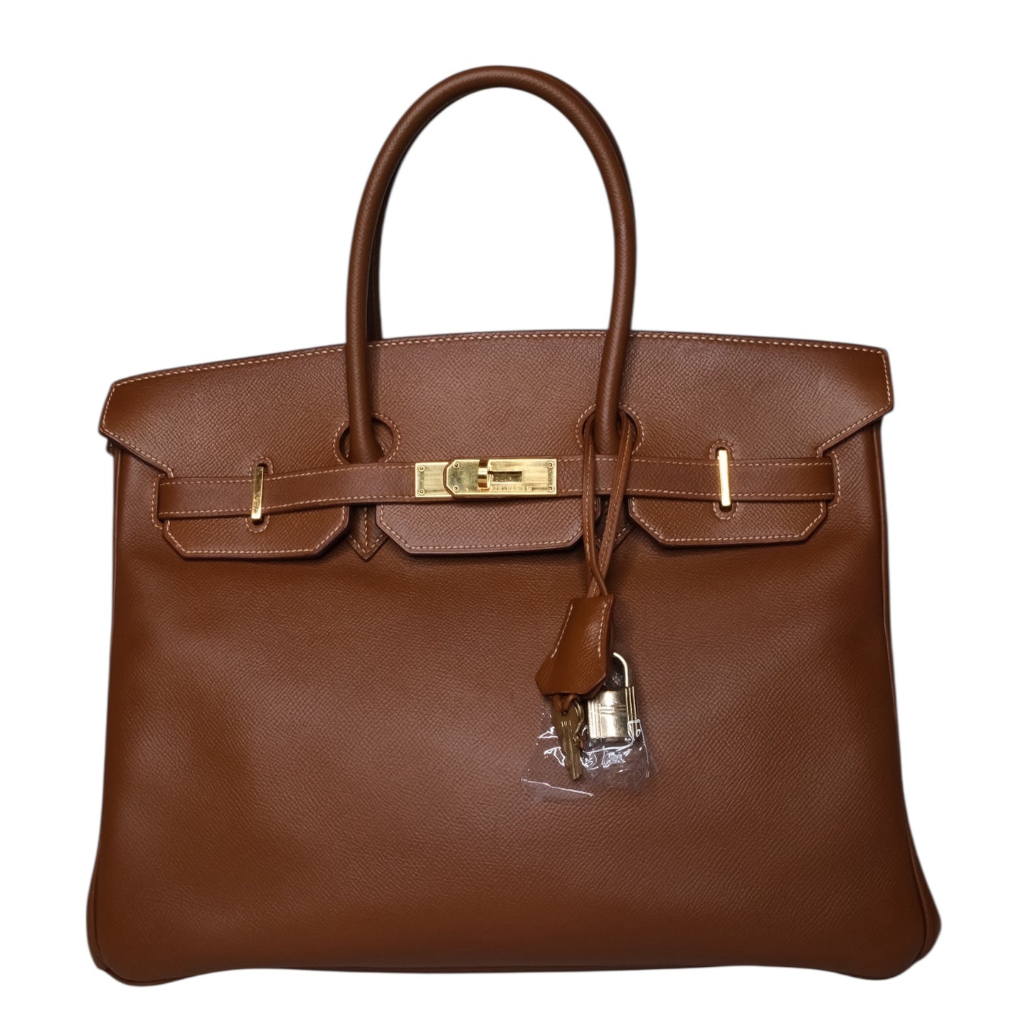 Hermes 1998 Birkin 35 Brown/Gold Epsom Leather Purse