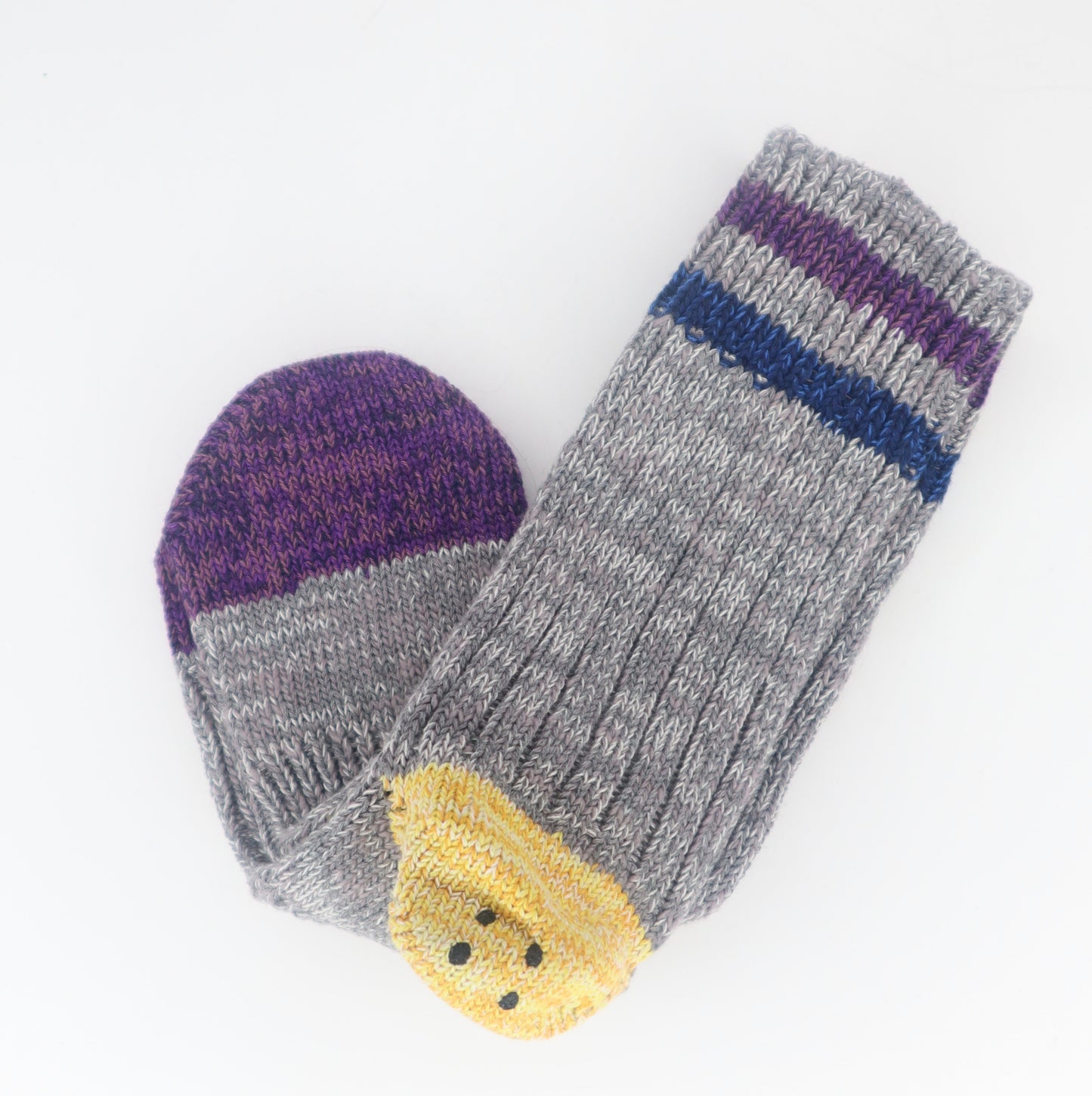 Kapital Smiley Heel Socks - Grey