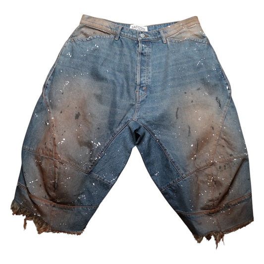 Satoshi Nakamoto Acid Rain Indigo Shorts