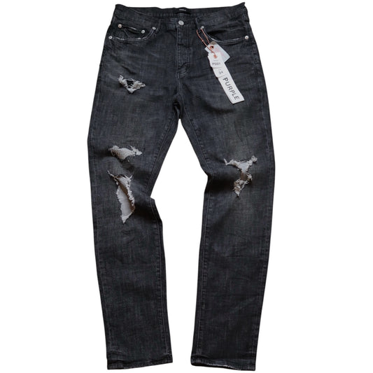 Purple Grey Wash Distressed Jeans