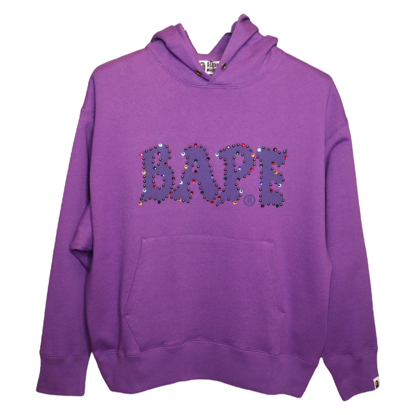 Bape Rhinestone Hoodie Purple