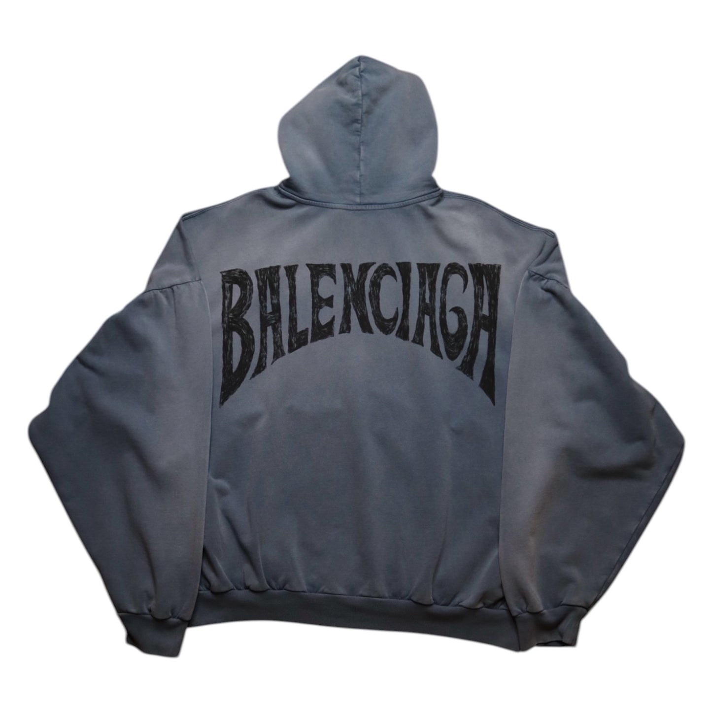 Balenciaga Back Logo Blue Hoodie