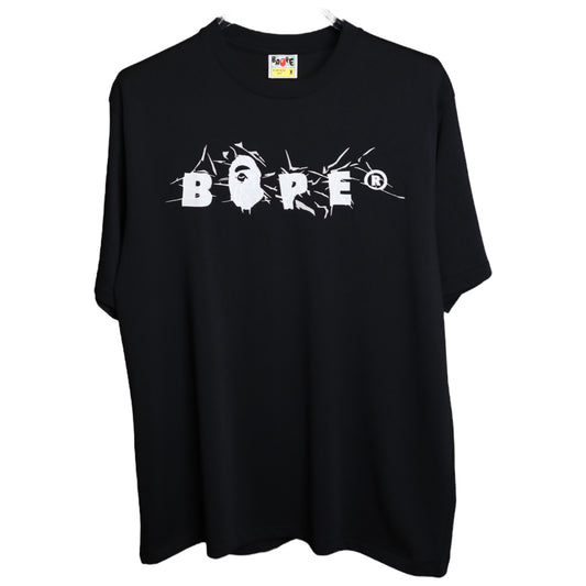 Bape Wrinkle Logo Black Tee