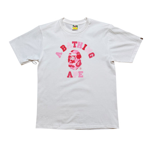 Bape ABC Camo Pink Logo Tee White