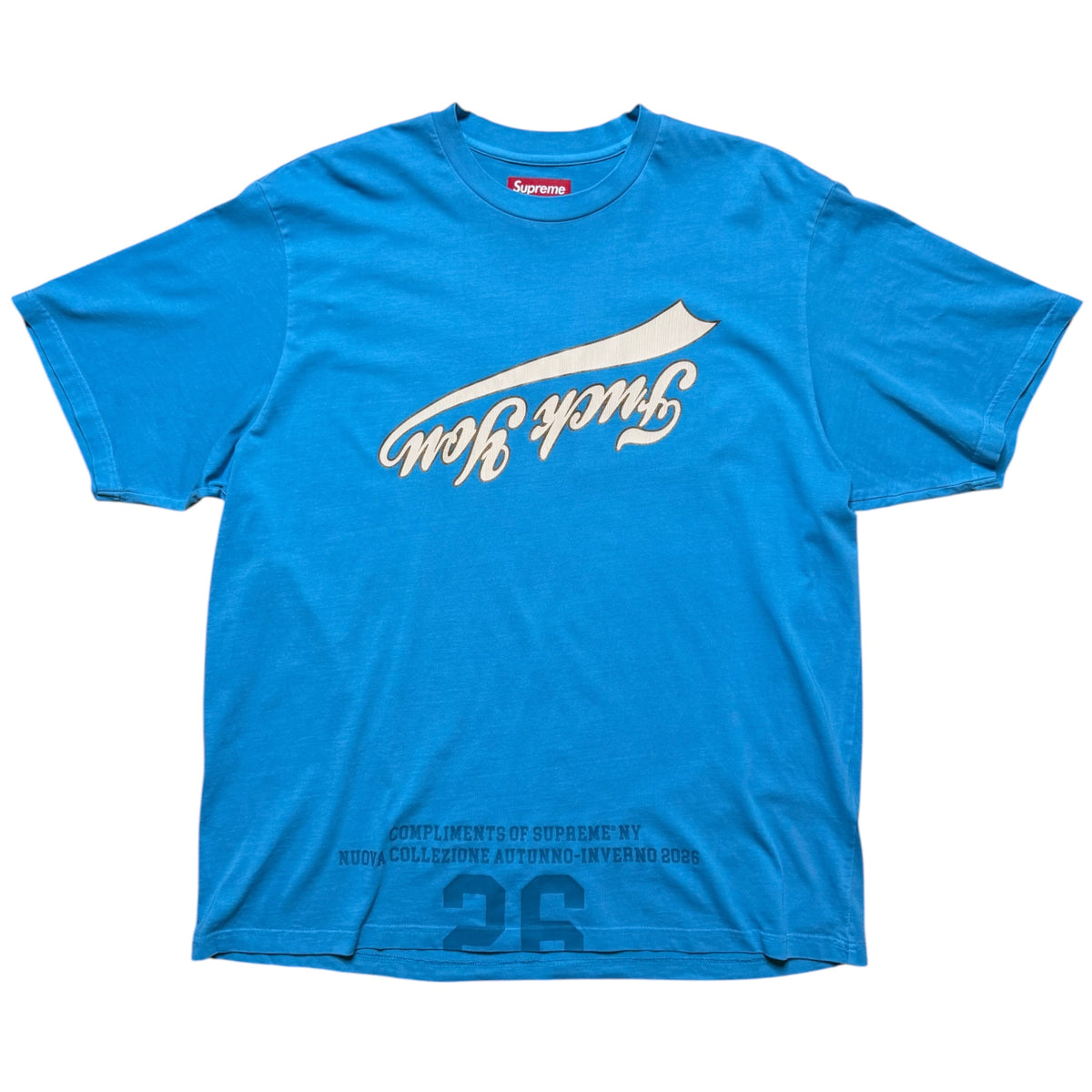 Supreme Cracked Flipped Blue Tee