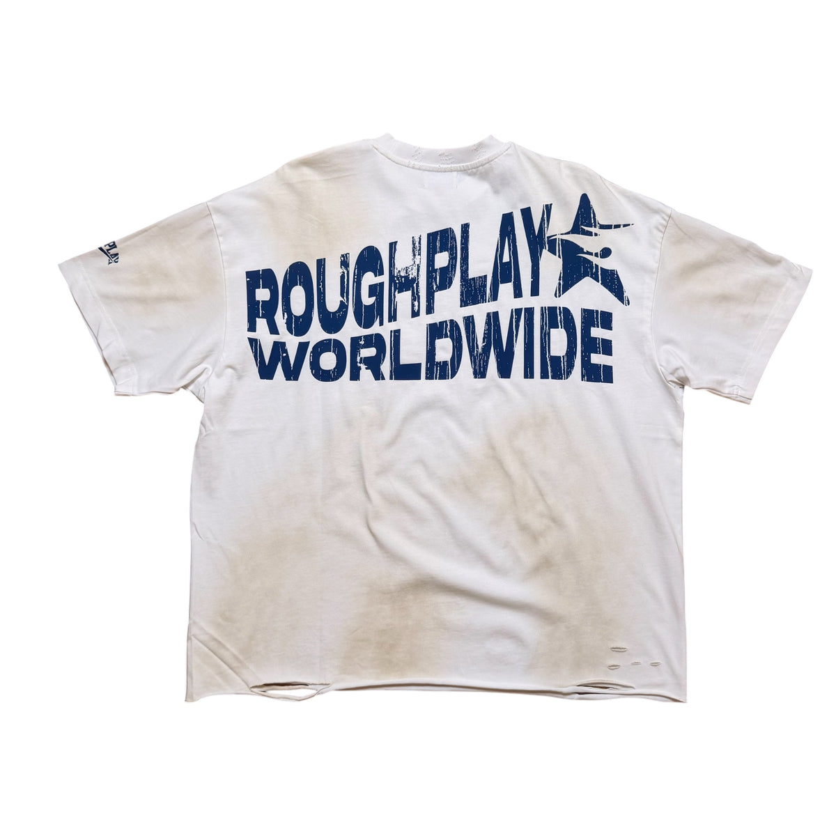 Roughplay Vintage Side Logo Tan/Navy Tee