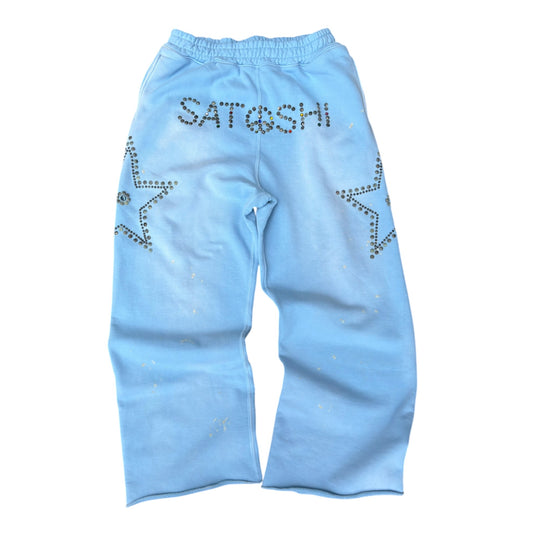 Satoshi Star Studded Sweatpants Blue