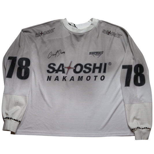 Satoshi Nakamoto Mesh Moto Jersey White