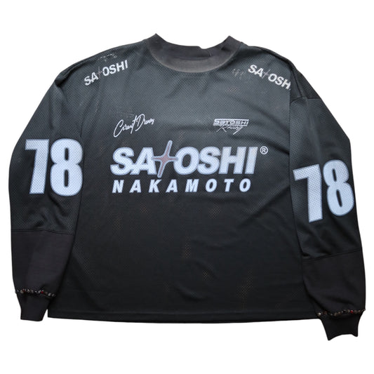 Satoshi Nakamoto Mesh Moto Jersey Black