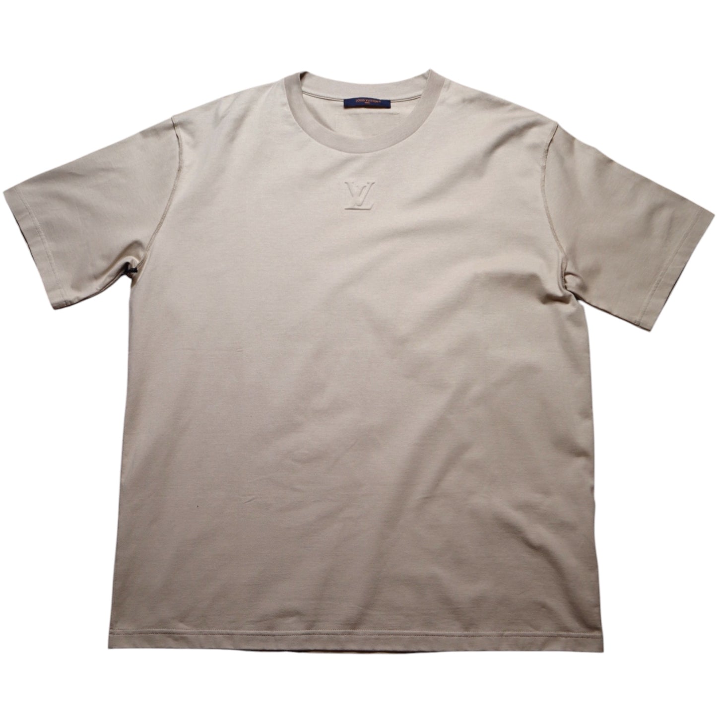 L V Embossed Logo Tee Beige