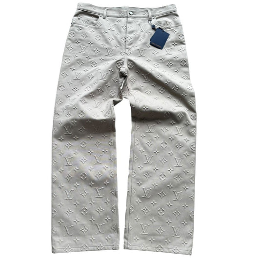 L V Monogram Carpenter Khaki Jeans