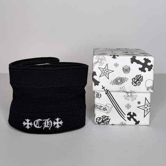 CH Black Embroidered Headband