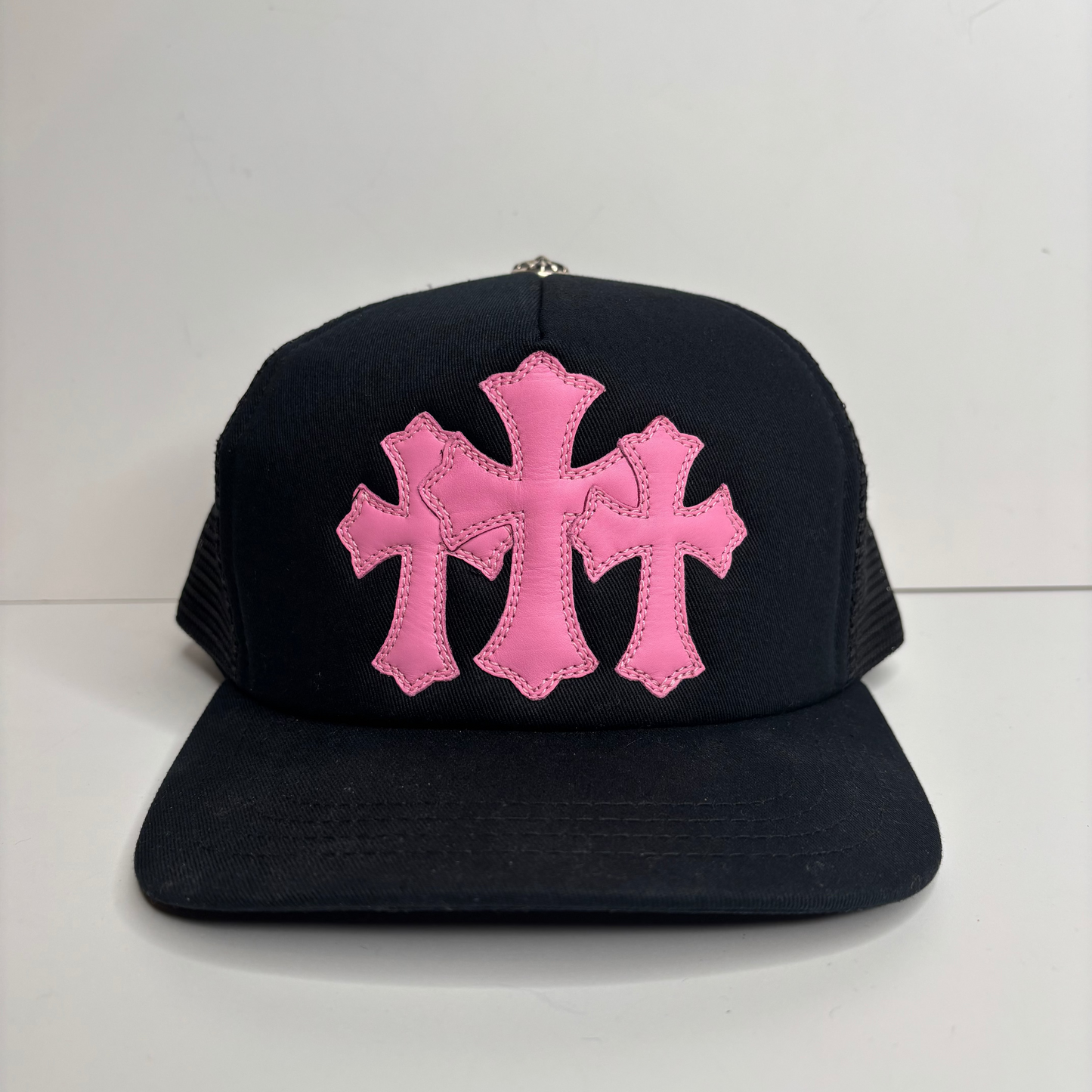 CH Triple Cross Pink Leather Patch Hat